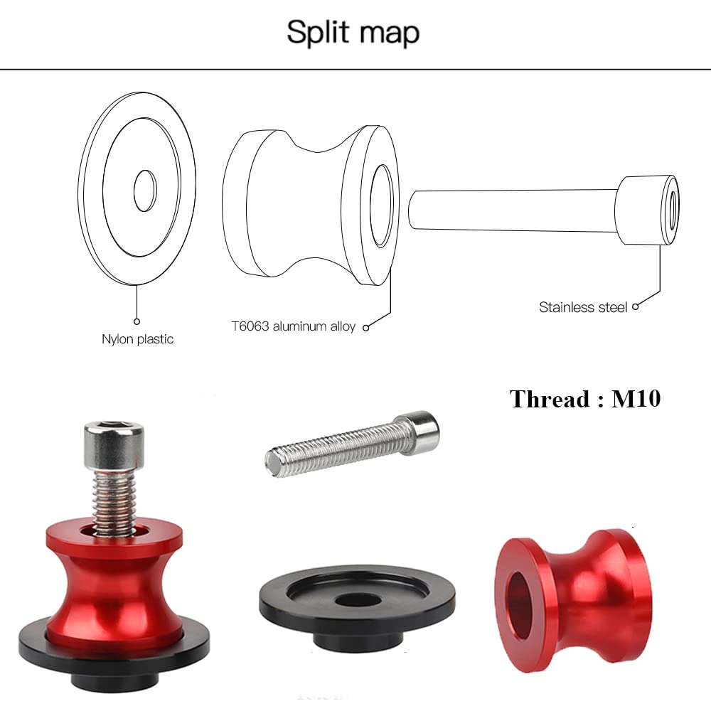 M10x1.25 Swingarm Spools For Kawasaki Ninja/ZX Models (2004-2016